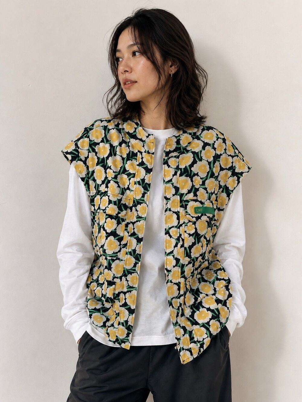 Diane Von Furstenberg x Target (M) Nylon PACKABLE POUCH-Yellow Hooded Vest-DVF- - Picture 1 of 11